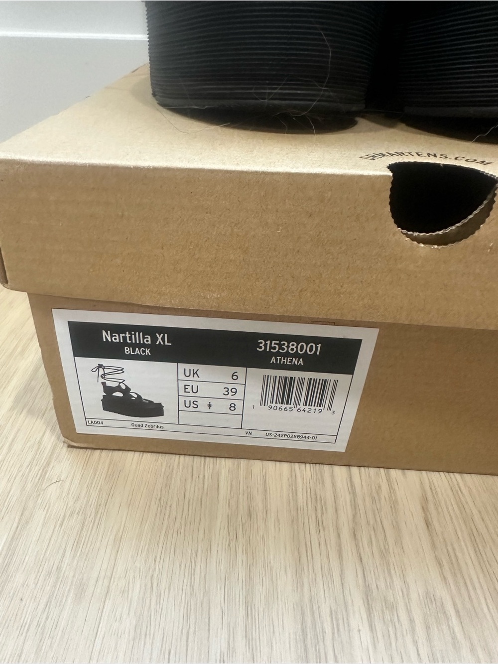 Dr. Martens Black Lace-Up Platform Sandals with Yellow Stitching - Picture 2 of 6